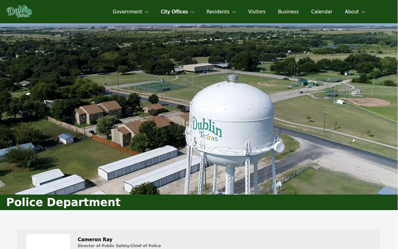 Dublin Police contact for Erath County sex offender registration questions